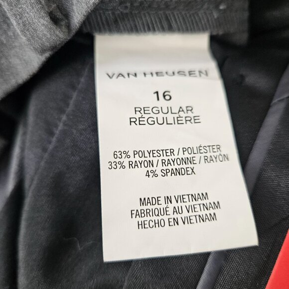 Van Heusen Boys Flex Regular Fit Dress Pants Size 16 Oxford Grey Heather - Picture 9 of 11